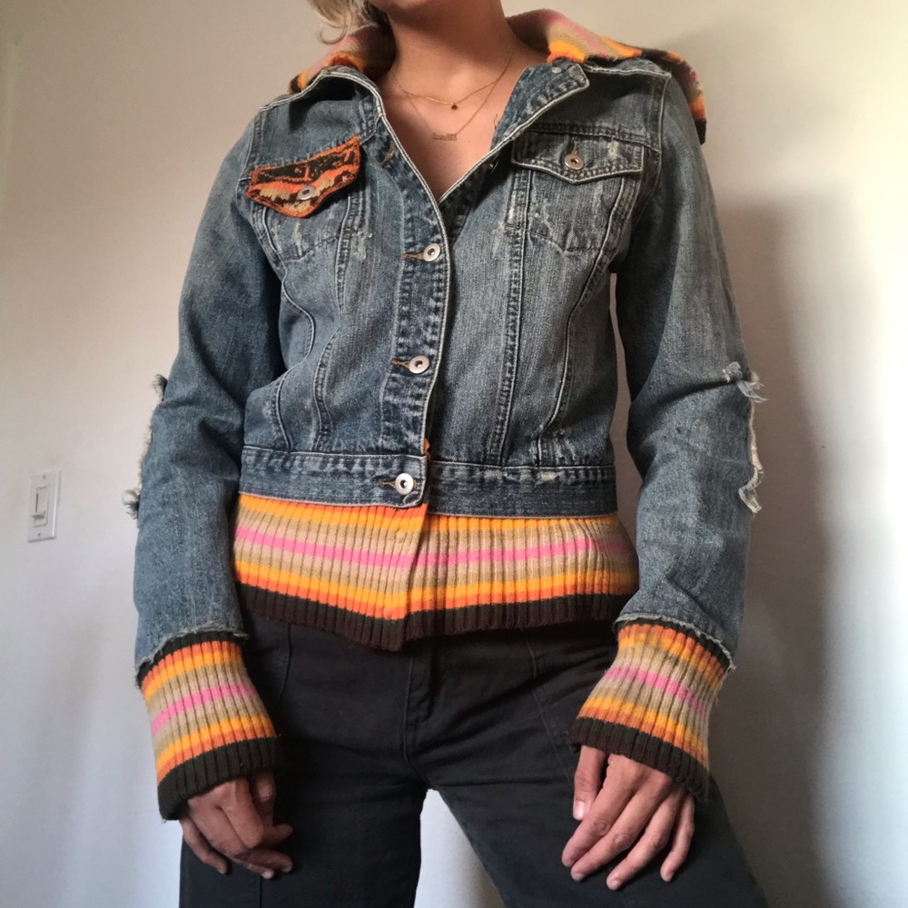 Patched jean jacket